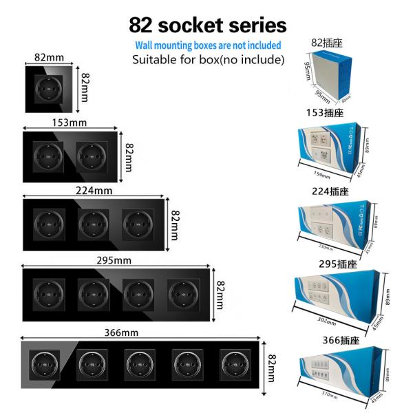 European Standard Electrical Wall Socket 16A 3500W Round Wall Socket Box Mounting