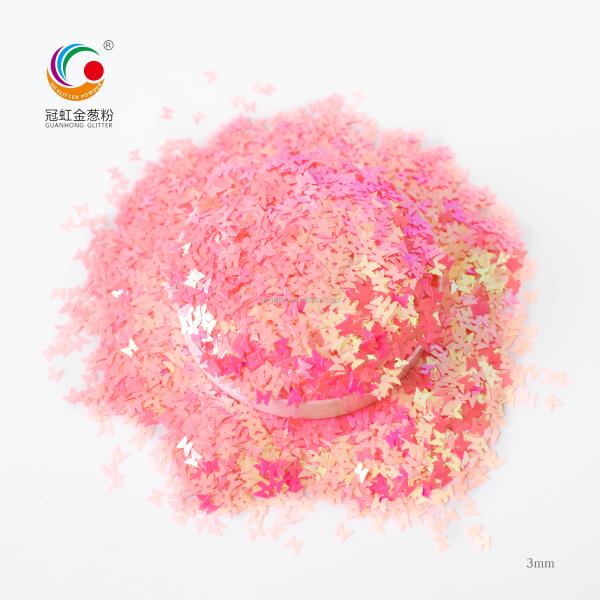 Lipgloss Polyester PET Glitter Powder Glimmer Loose Pigment Bulk Chunky Butterfly Shaped