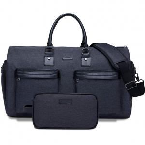 Buy cheap Oversized Travel Shoulder Bag Waterproof Canvas Genuine Leather Weekend Bag Overnight Handbag product