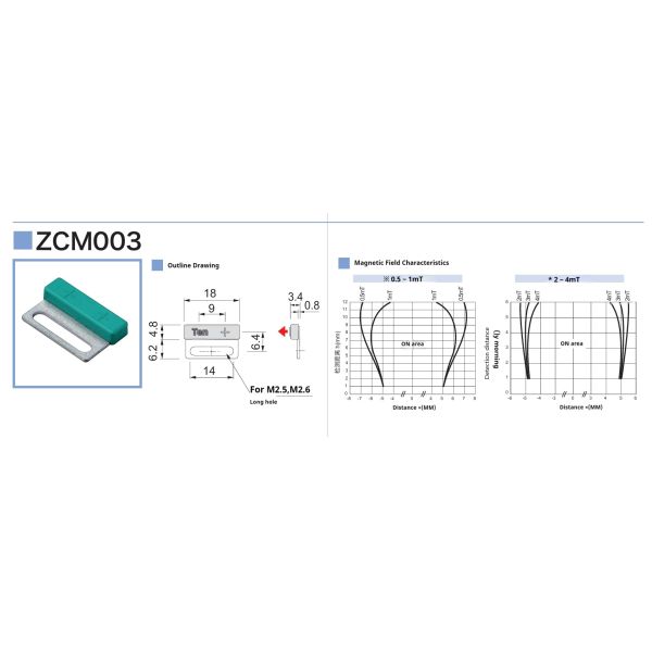 High Accuracy Positioning Micro Magnetic Sensor Magbase Composite Magnet Component ZCM003