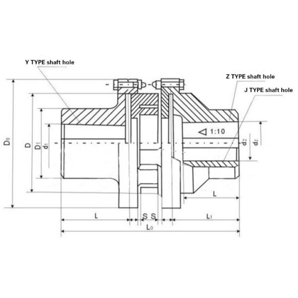 LMS / MLS Steel Flexible Jaw Coupling Standard With Double Flange