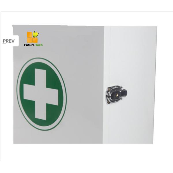 Wall Mounted First Aid Cabinet with Anti-Rust Powder Coating 0.8mm Steel Thickness and Chromium Plating Lock