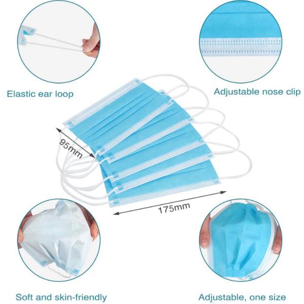 Triple Layer Surgical Mask Disposable Mouth Mask Moisture Proof