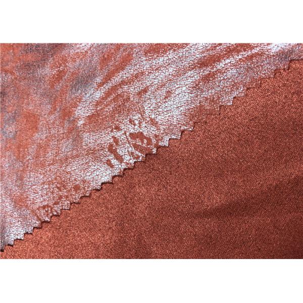 Smooth Stretch Faux Suede Fabric , Small Irritation Polyester Suede Fabric Foil Finish