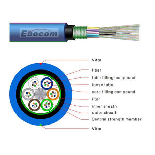 Flame-Retardant MGTSV Mining Fiber Optic Cable 12 24 36 48 60 72 Core Double Jackets For Mining