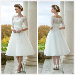 Buy cheap Short wedding gown Lone sleeves Bridal wedding dress#Betty-W172 product