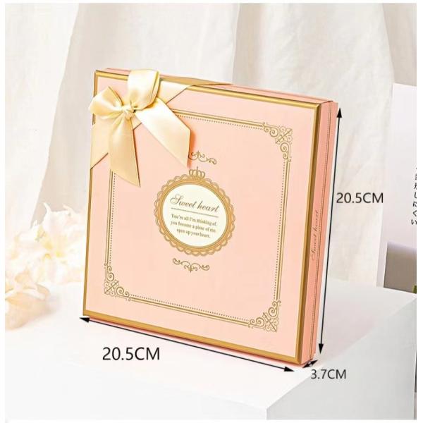 20.5*20.5*3.7cm Chocolate Dessert Cardboard Boxes Cupcake Pastry Boxes For Cookies