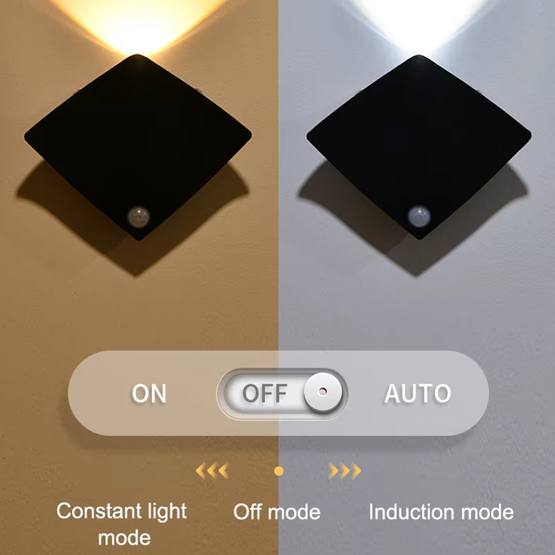 Modern Style DC5V LED Wall Install Battery Rechargeable Manta Rays Motion Light Smart Sensor LED Night Light Beside