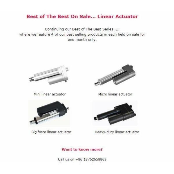 24Volt DC gear motor Linear Actuators Electric With Feedback, Mini size, waterproof and dustproof (IP65)
