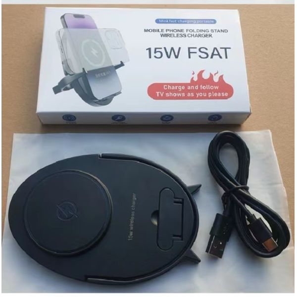Mobile Phone Fast Charging Wireless Charger Stand Vertical Folding OEM 15W Mobile Phone Charger Multifunctional Charger