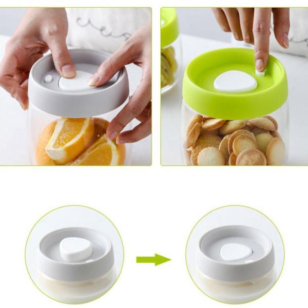 Press Vacuum Storage Box Empty Glass Jars Household Moisture Proof Eco Friendly