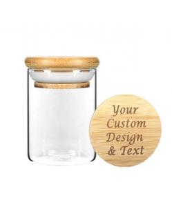 Buy cheap Transparent Clear High Borosilicate Glass Jar with Bamboo Wood Lid product