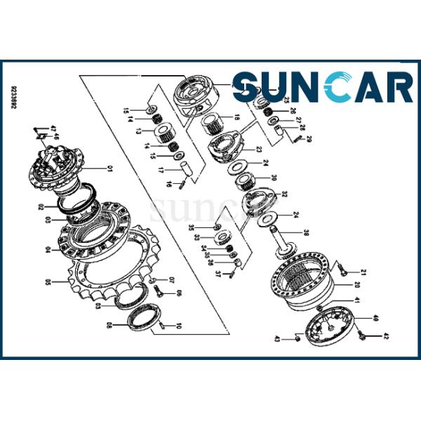 PTFE ZX200-3 Hitachi Hydraulic Motor Rebuild Kit 9257254