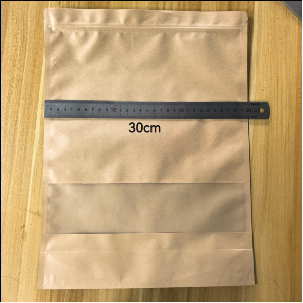Stand-Up Kraft Paper Pouch – Resealable Flat Bottom Bag with Zipper & Tear Notch