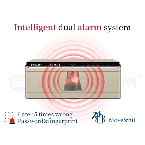 Fireproof Protection Built-In Jewelry Safe Box Touchscreen Password Smart Control Panel