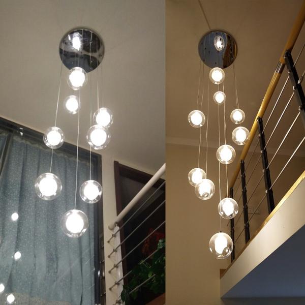 Stairs Floor House glass box pendant light fixtures for indoor decoration (WH-GP-11)