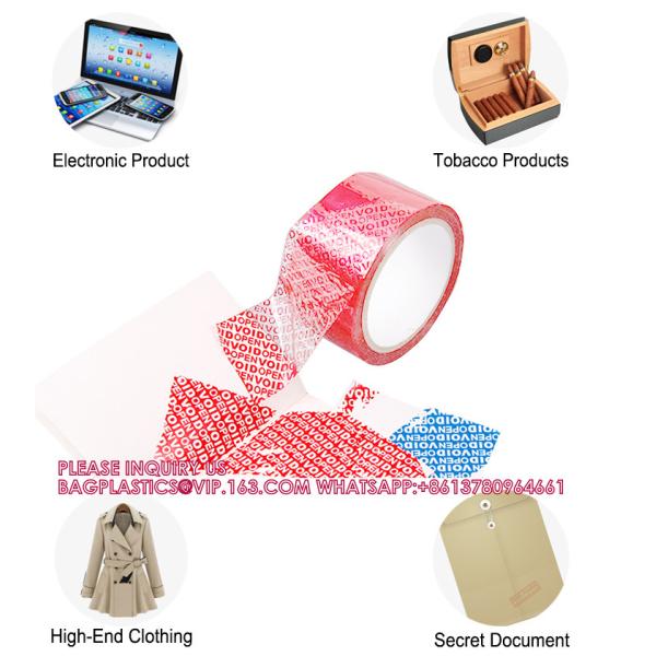 Custom Packaging Seal Safety PET Film Tamper Resistance Evidence Void Security Tape Roll
