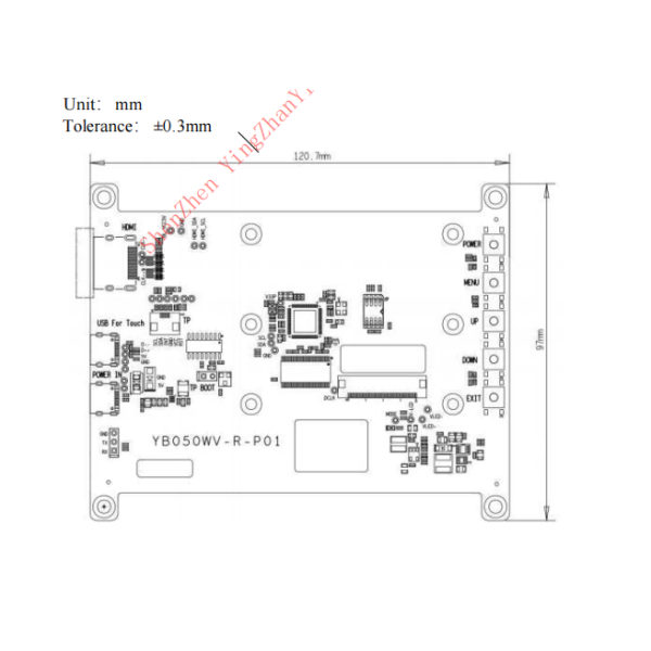 5 Inch RGB Interface LCD Driver Board With 5V DC Type C Input HDMI Signal Input