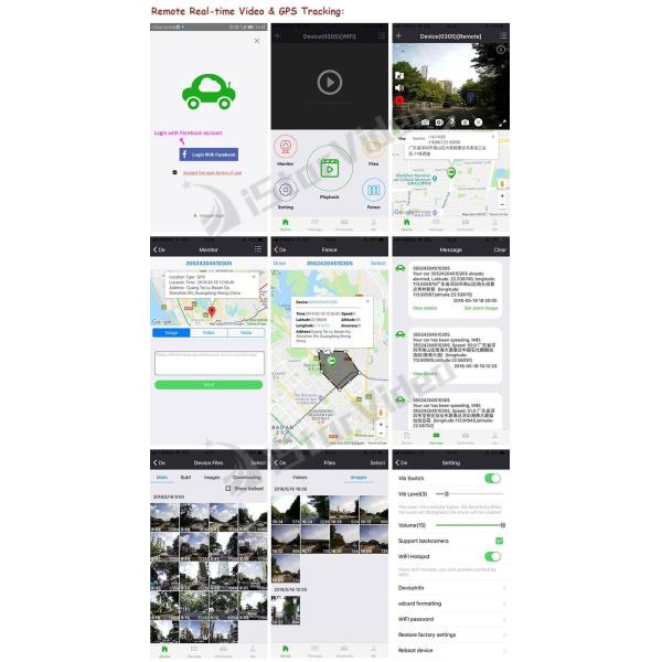 24h Parking Monitor 4G LTE Dash Cam With GPS Track And One Press SOS Alarm