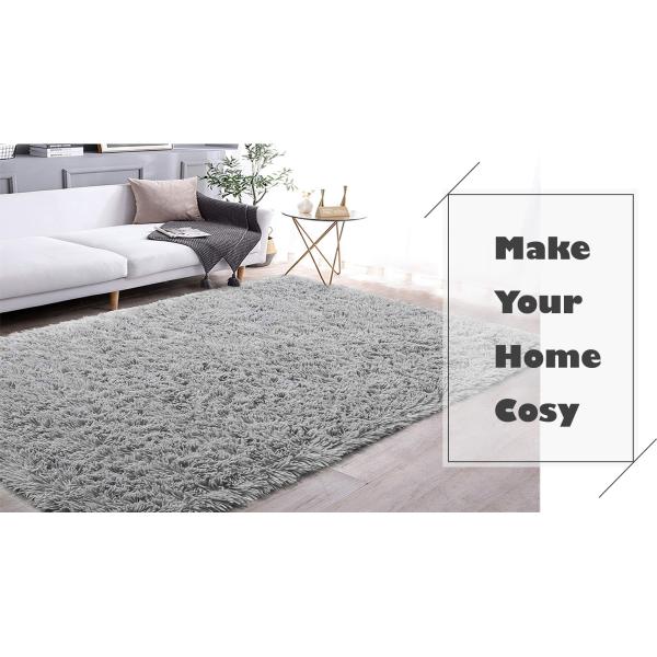 Blue Fluffy Tie-dyed Bedroom Living Room Area Rug Luxury Hotel Center Carpet Customized Size