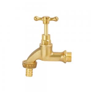 China Sand Blasting Brass Hose Bibbs Brass Outside Faucet For Piping Water System on sale