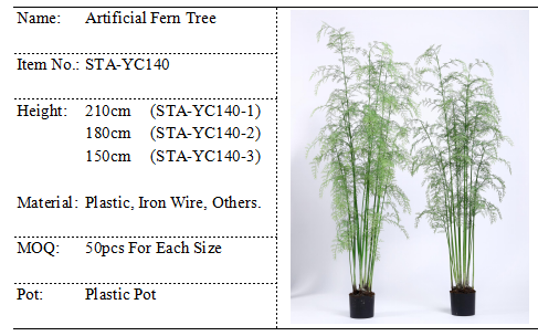 Multi Stems Artificial Hanging Fern Plants 360 Degree Viewing UV Resistance