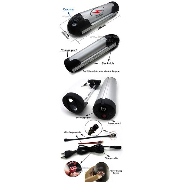Waterproof 36V E Bike 36 Volt Battery , Electric Bike Water Bottle Battery