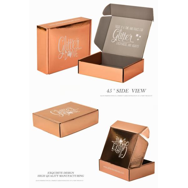 Custom Paper Rose Gold Metalized Boxes Packaging Metallic Mailer Box