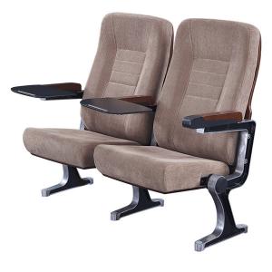 China Aluminum Leg Folding Theatre Seats , Soft Light Grey Fabric Theater Chairs on sale