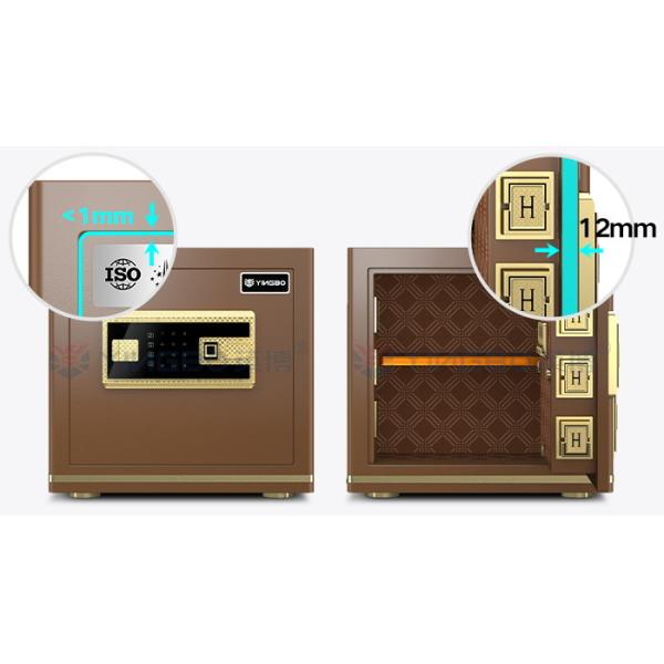 Coffee Solid Steel Office Safe Box Dual Alarm Fingerprint Safe Box YB/N7-35