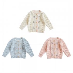 China 2023 spring and autumn hot sale sweet and lovely solid girls knitted sweater cardigans on sale