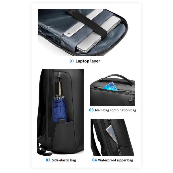 Usb Charging Waterproof Business Backpack 20-39Liter Dirt Resistant