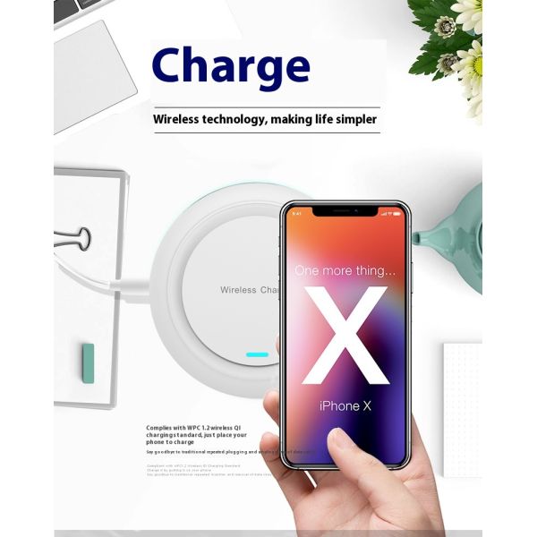 15W Mini Desk Earphone Phone Induction Charger With Type C Port PD Function