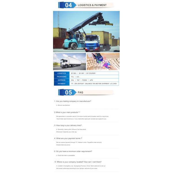 Industrial All Seal Kit , Hydraulic Cylinder Rebuild Kits For Excavator PC100-6