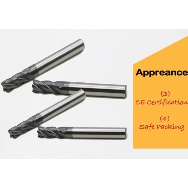 Tungsten Carbide Enough Stock End Mill 8mm / HRC 45 Coated Tialn 4 Flute Corner Radius Aluminium Cutting Tools