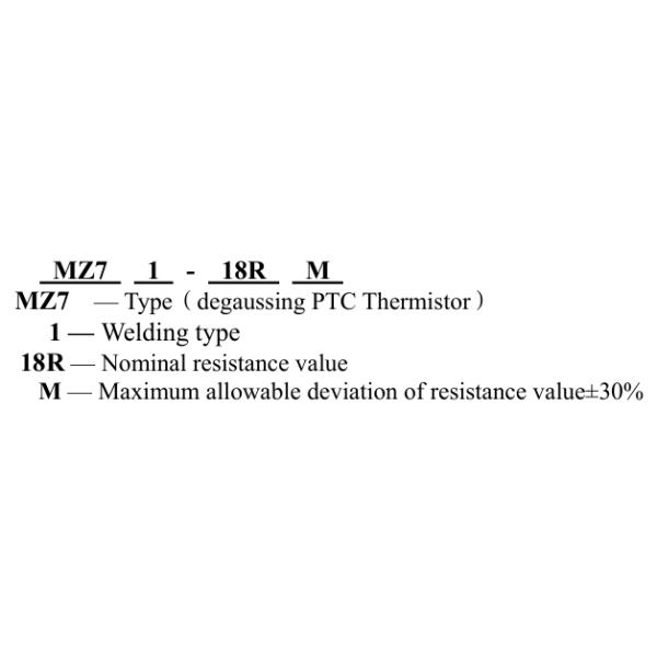 MZ71-18RM Degaussing Thermistor 18 OHM Positive Temperature Coefficient PTC Product Genre