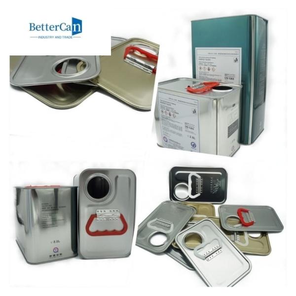 Pressure Cap Square Tin Can 2L Square Empty Paint Tin For Thinner Chemical