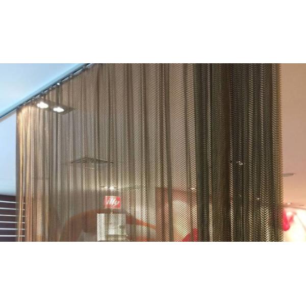 Metal Sunshade Decorative Wire Mesh Partition Aluminum Door Curtain