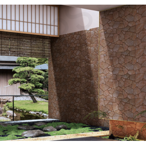 Artificial PU Stone Rubble Effect Wall Panel Weatherproof Faux Stone Veneer For Exterior Wall