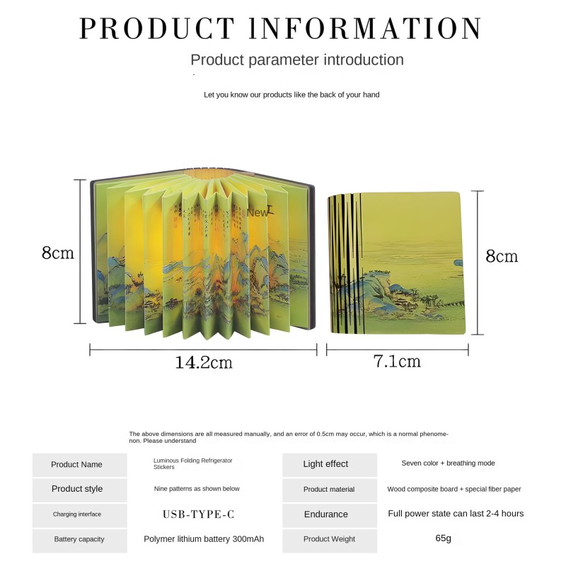 Glowing Fridge Magnet Lamp LED Paper Light Digital Printing personalized