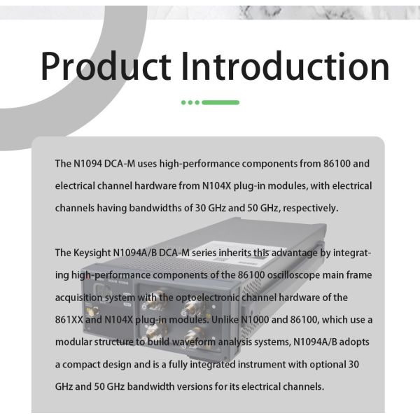 Keysight N1094B DCA-M Sampling Module with 30/50 GHz Bandwidth and 250 kHz Sampling Rate in Compact Design