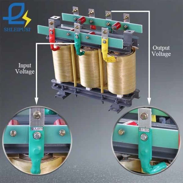 200KVA Copper Voltage Transformer 480V To 380V Three Phase Dry Type