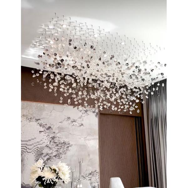 Nordic Style Modern Indoor Decoration Light Villa Mall Staircase Handmade Art Glass Chandelier Customize