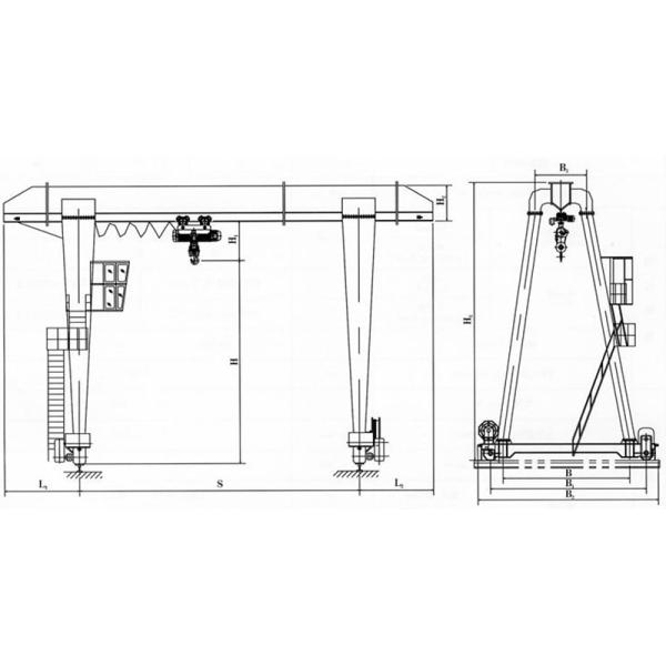 Industrial 2 Ton Single Girder Gantry Lifting Equipment Q345 Steel