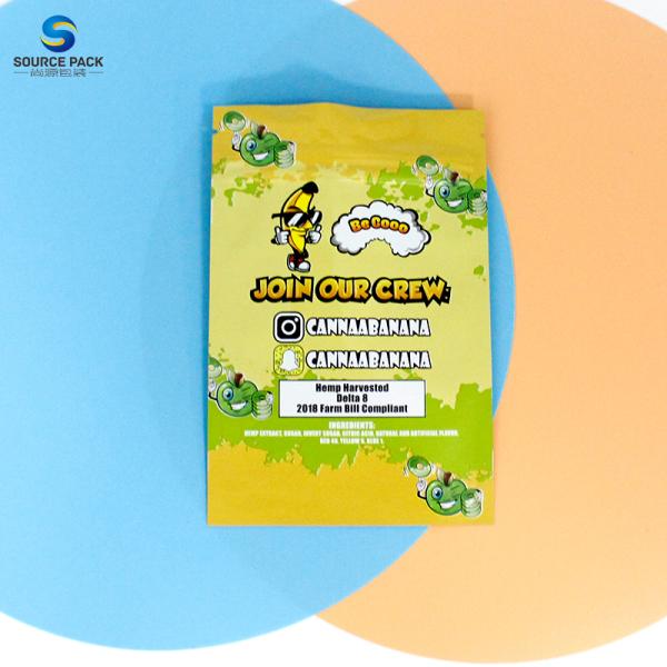 Smell Proof Custom Weed Packaging Bag For Delta 8 Candy Gummies Storage