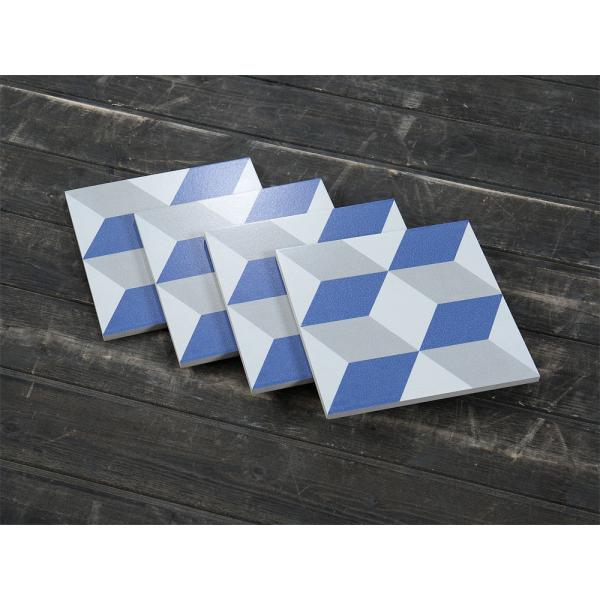 White and Blue Ceramic Rustic Tile 200x200mm for Indoor Floor