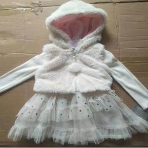 China White Children's Winter Clothes Plush Baby Girl Winter Dress In Stock on sale