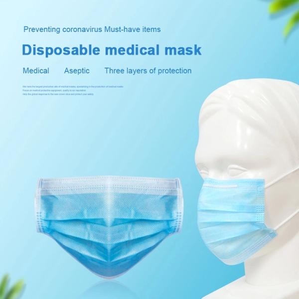 175*95 Mm Hygienic Face Mask Disposable Surgical Face Mask With 3 Ply Melt-Blown