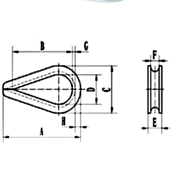 Type A Wire Rope Thimble Galvanized Carbon Steel DIN6899 M2.5 To M26