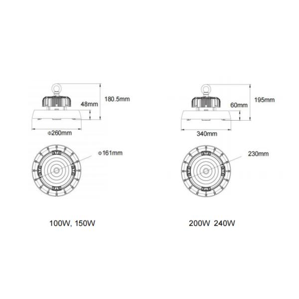 LED High Bay Lighting Beam Angle Zoomable Led Ufo High Bay Fixtures high power luminaire